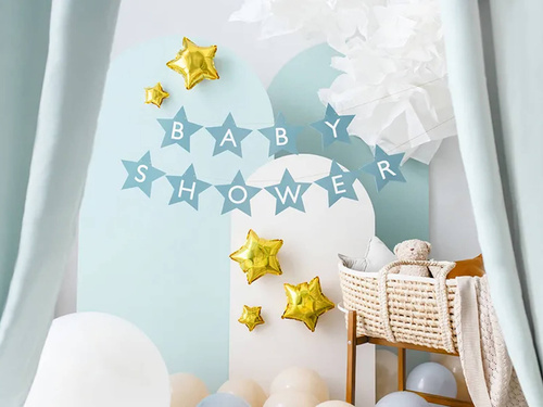 Baner Baby Shower gwiazdki błękitny - 290 cm - 1 szt.