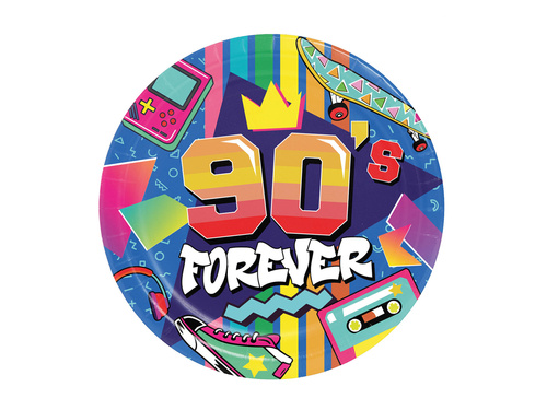 Paper plates 90's Forever - 23 cm - 6 pcs