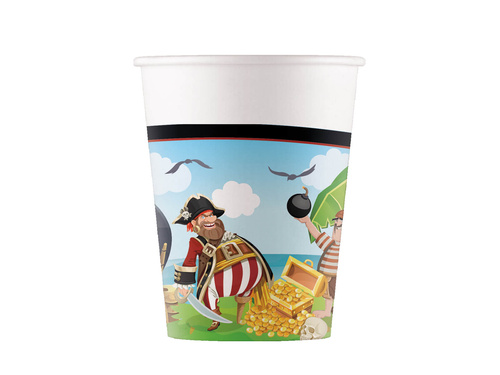 Kubeczki papierowe Piraci - 200 ml - 8 szt.