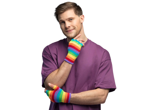 Pair of rainbow gloves