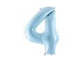 Foil balloon number 4 blue - 86 cm - 1 pc.