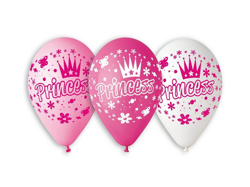 Balony pastelowe mix kolorów Księżniczki - 30 cm - 5 szt.