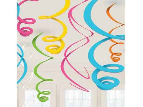 Dekoracja wisząca Swirl wielokolorowa - 56 cm - 12 szt.