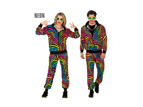 Strój imprezowy - neonowa tęczowa zebra