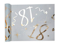 Printed table runner decoration for 18th birthday - 30 cm x 5 m - 1 pc.