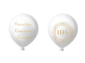 Balony lateksowe ze złotym napisem Pierwsza Komunia Święta - 30 cm - 12 szt.
