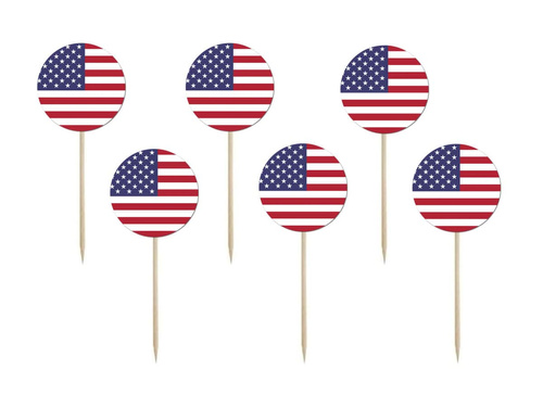 Pikers for the cake Flag of the United States of America - 6 pcs.