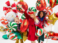 Candy green and red foil balloon - 35 cm - 1 pc.
