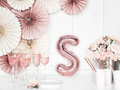 Foil balloon letter "S" pink and gold - 35 cm