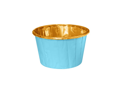 Cupcake papers blue-gold - 20 pcs.