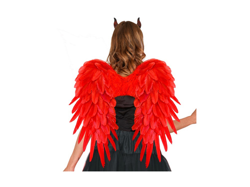 Czerwone składane skrzydła z piór 50×50 cm