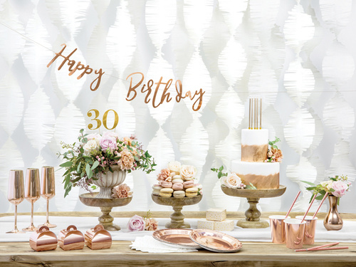 White birthday napkins with gold small dots - 33 cm - 20 pcs.