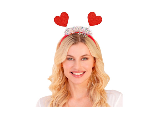 Opaska na głowę brokatowe serca