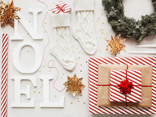 Decorative pendants Snowflakes gold - 15-25 cm - 6 pcs.