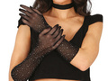 Mesh gloves with rhinestones - 30 cm