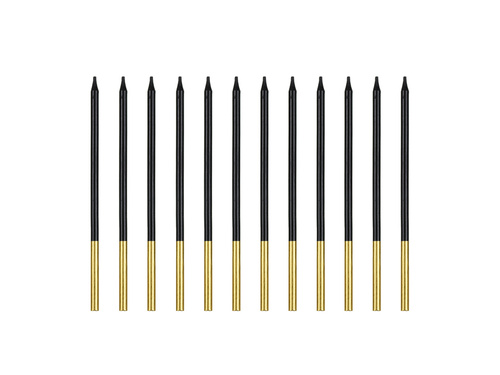 Birthday candles, black - 12 pcs
