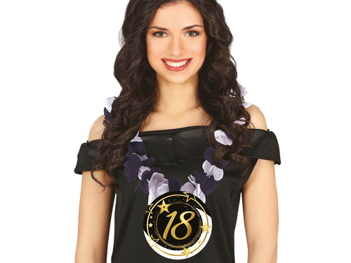 18th birthday necklace, black, 1 pc