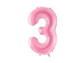 Foil balloon number 3 pink - 86 cm - 1 pc.