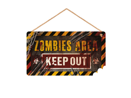 Sign Zombies area - 20 x 35 cm