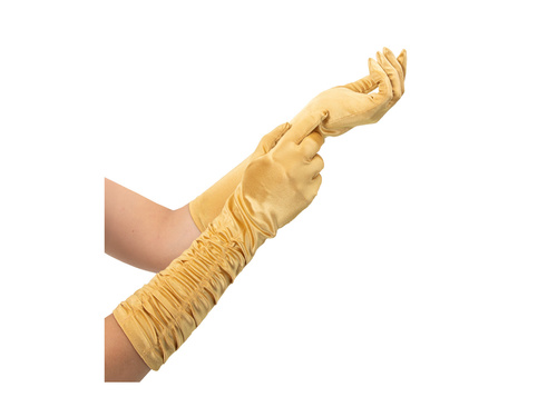 Rękawiczki karnawałowe złote długie - 42 cm