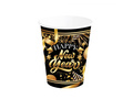 Kubeczki papierowe na Sylwestra Happy New Year czarne - 240 ml - 6 szt.
