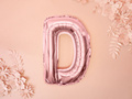 Foil balloon letter "D" pink and gold - 35 cm