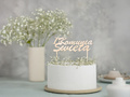 Wooden cake topper IHS First Holy Communion - 1 pc.