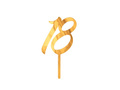 Plexiglass cake topper for the eighteenth birthday party gold - 1 pc.