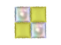 Balony foliowe Kwadraty holograficzno-żółte - 35 x 35 cm - 4 szt.