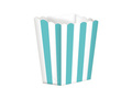 Pudełka na popcorn w biało-błękitne paski - 5 szt.