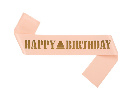 Szarfa urodzinowa Happy Birthday różowa - 1 szt.