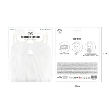 Siwa broda Mikołaja z wąsami i brwiami - 1 op.