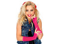 Pair of pink neon gloves