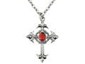 Adults Gothic cross necklace with red gem