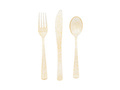 Set of gold glitter cutlery - 18 pcs.