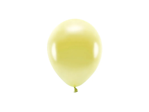 EKO Metalized latex balloons bright yellow - extra large - 10 pcs.