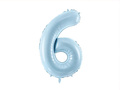 Number 6 Sky blue Foil Balloon - 72 cm - 1 pc