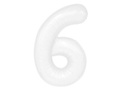 Balon foliowy biała cyfra 6 - 100 cm - 1 szt.