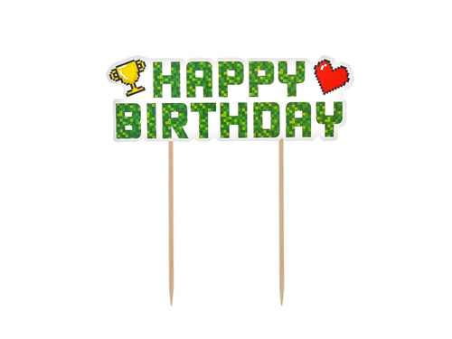 Paper cake topper Happy birthday - 1 pcs.