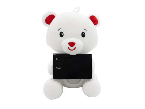 2-in-1 plush toy balloon weight polar bear with loop - 21 cm - 170g