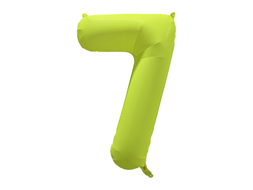 Large Number 7 Neon Yellow Foil Balloon - 86 x 70 cm - 1 pc
