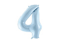 Number 4 Sky blue Foil Balloon - 72 cm - 1 pc