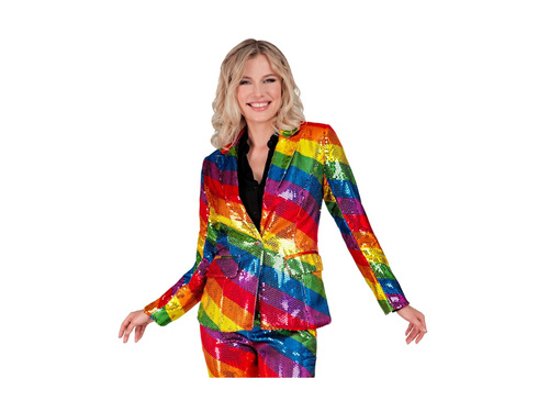 Imprezowa marynarka Party Fashion - tęczowa cekinowa