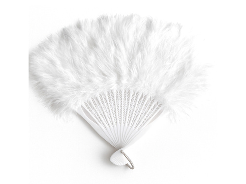 Wachlarz z piór biały - 22 cm - 1 szt.