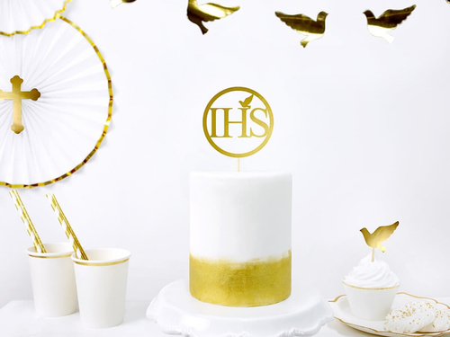 IHS gold cake topper - 1 pc.