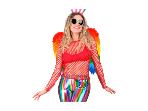 Tęczowe składane skrzydła z piór 50×50 cm