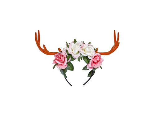 Opaska na głowę poroże z kwiatami