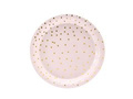 Dots plates bright pink - 18 cm - 6 pcs.