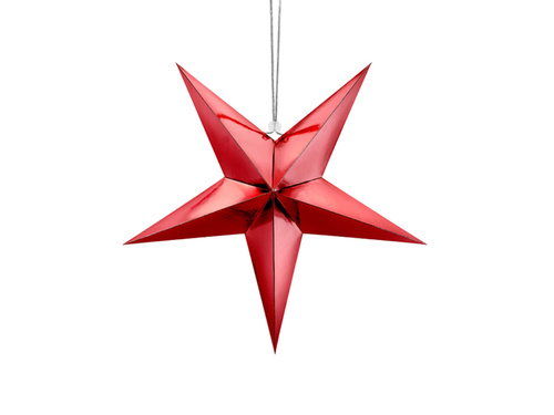 Hanging decoration paper star red - 45 cm