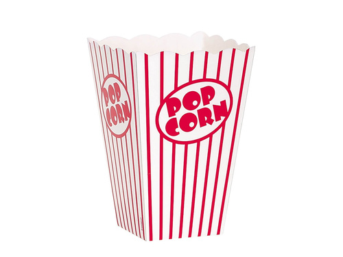 Popcorn boxes with red and white stripes - 10 pcs.